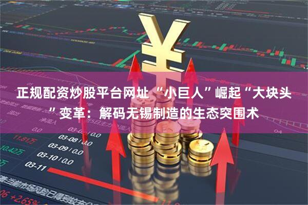 正规配资炒股平台网址 “小巨人”崛起“大块头”变革：解码无锡制造的生态突围术